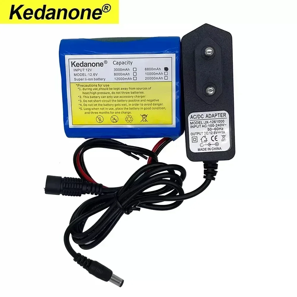 12V 3000mAh 6800mAh 12000mAh 20000mAh 12,6 Akku wiederauf ladbarer Lithium-Akku mit V Ladegerät BMS-Schutz platine