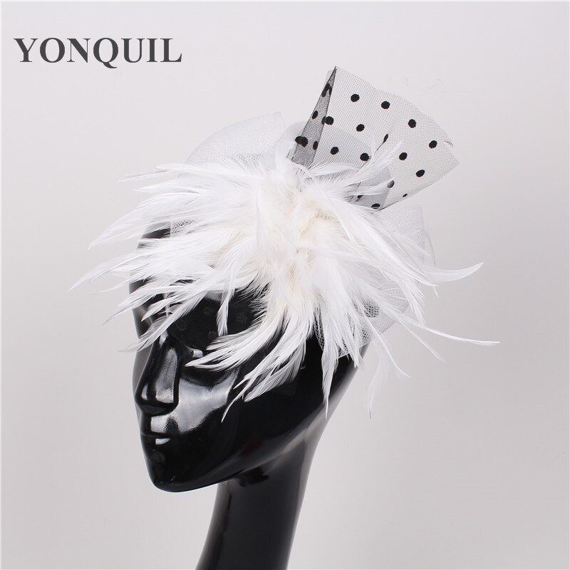 10 farver fest show pige mini top fascinator hatte fjer dekoration hovedbeklædning brude hår tilbehør børne fest hat syf 38