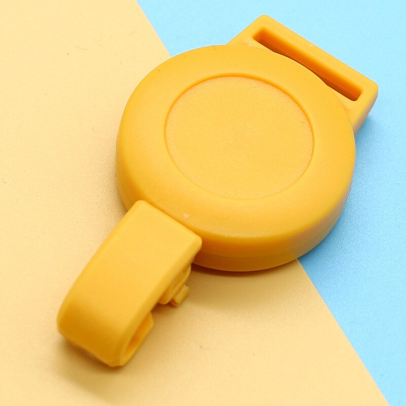 Retractable Pull-out Badge ID Department Brand Badge Holder Rolling Key Ring Buckle School Student Office: Yellow