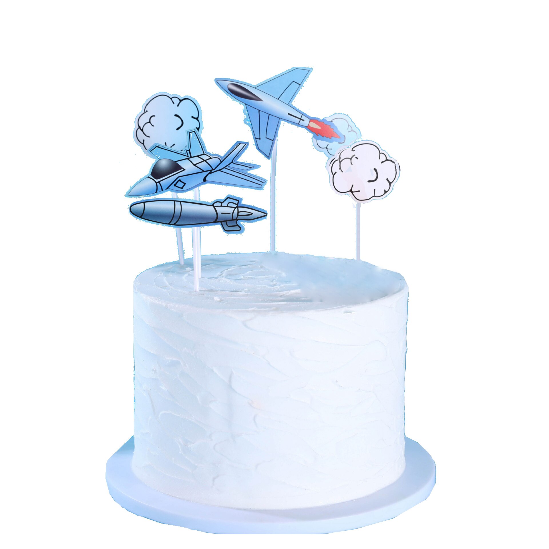 blu nuvola mongolfiera aeroplano lettera di buon compleanno tema per bambini torta di compleanno decorazione bandiera impostato
