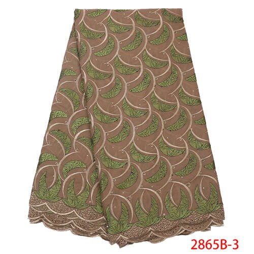 Swiss Voile Lace Fabric Top African Dry Lace Fabric  Swiss Voile Lace In Switzerland with Stones KS2865B-6