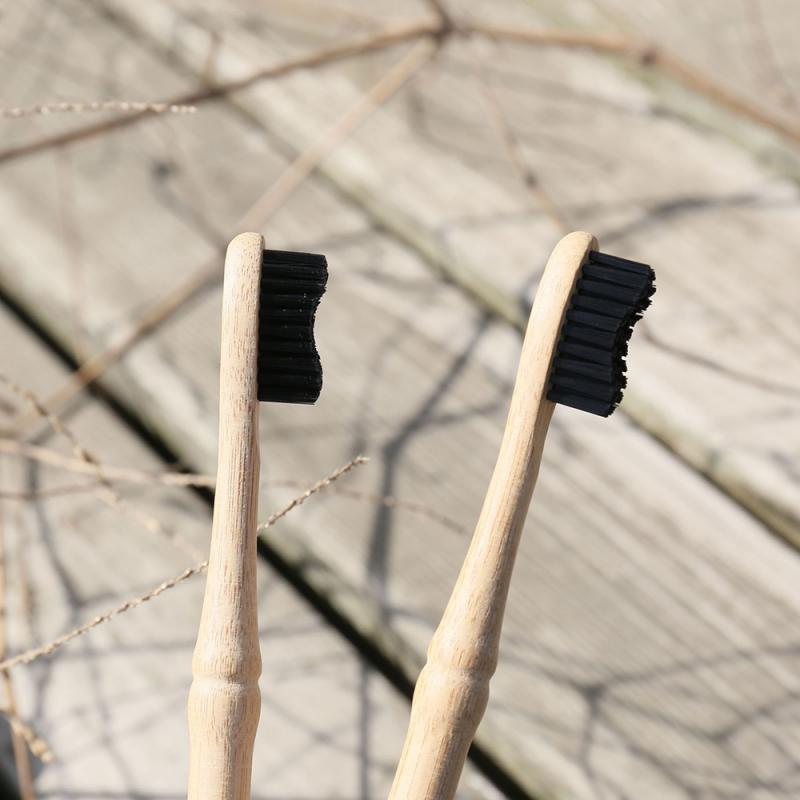 Zwart Tandenborstel Natuurlijke Bamboe Tandenborstel Bamboe Gezamenlijke Vorm Bamboe Handvat Zachte Tandenborstel Voor Volwassen