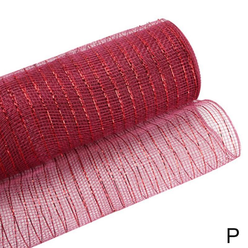 Mesh Ribbon Home Wedding Decor Poly Mesh Ribbon With Metallic Foil Each Roll For Wreaths Swags Bows Wrapping And Decorating: P