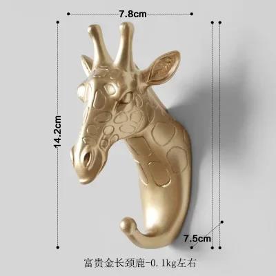 Perchero con cabeza de Animal, colgador de pared de caballo, jirafa, alce, elefante, ganchos decorativos, accesorios de baño: Amarillo claro