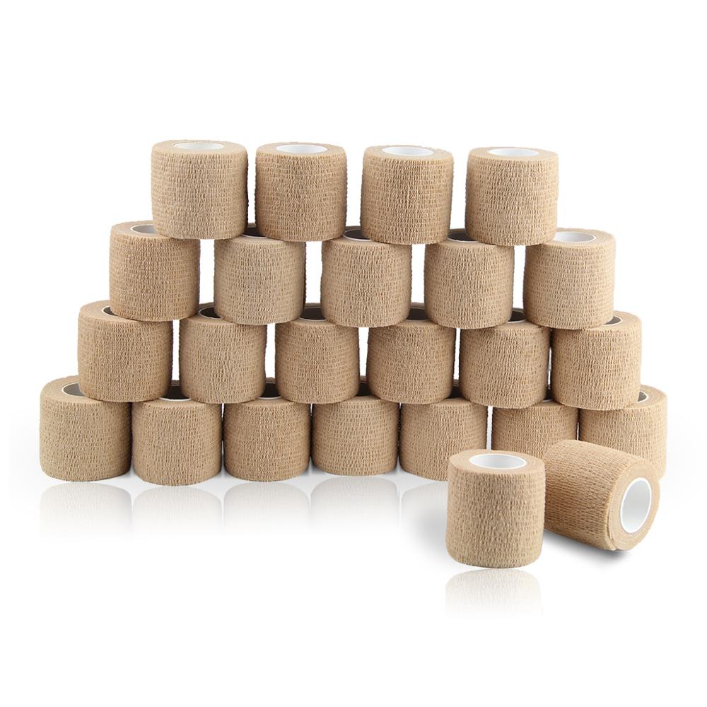 24 Rollen Selbst Klebe Verband Wasserdichte zusammenhängend Bandage Vlies Verband Sport Band Atmungs Handgelenk wickelt 5cm * 4,5 m: Beige