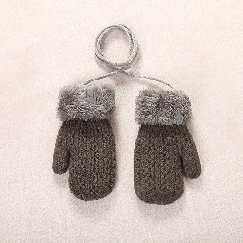 Mitones de lana para niños, manoplas de punto para niños de 1 a 4 años, guantes cálidos para bebés