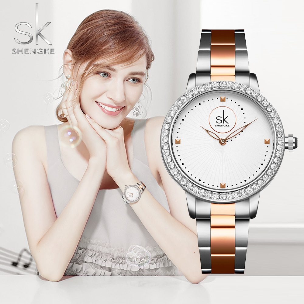 Vrouwen Horloges Vrouwen Mode Horloge Genève Dames Horloge Luxe Diamond Quartz Rosegoud Polshorloge Voor Vrouwen