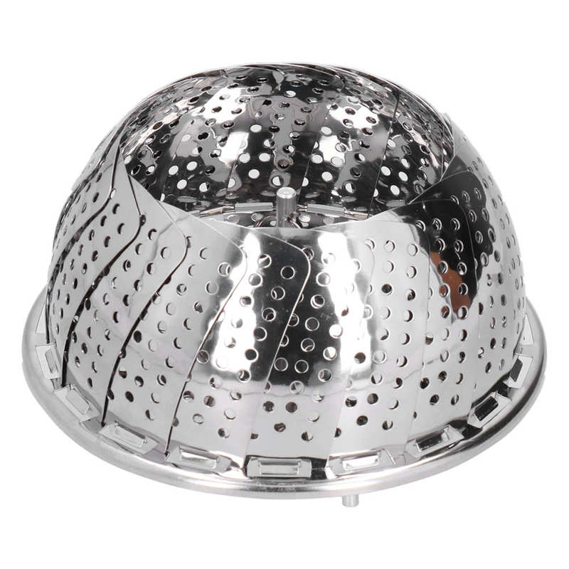Panier à vapeur rétractable en acier inoxydable, 28cm de diamètre, support pliable pour accessoires de cuisson à la maison