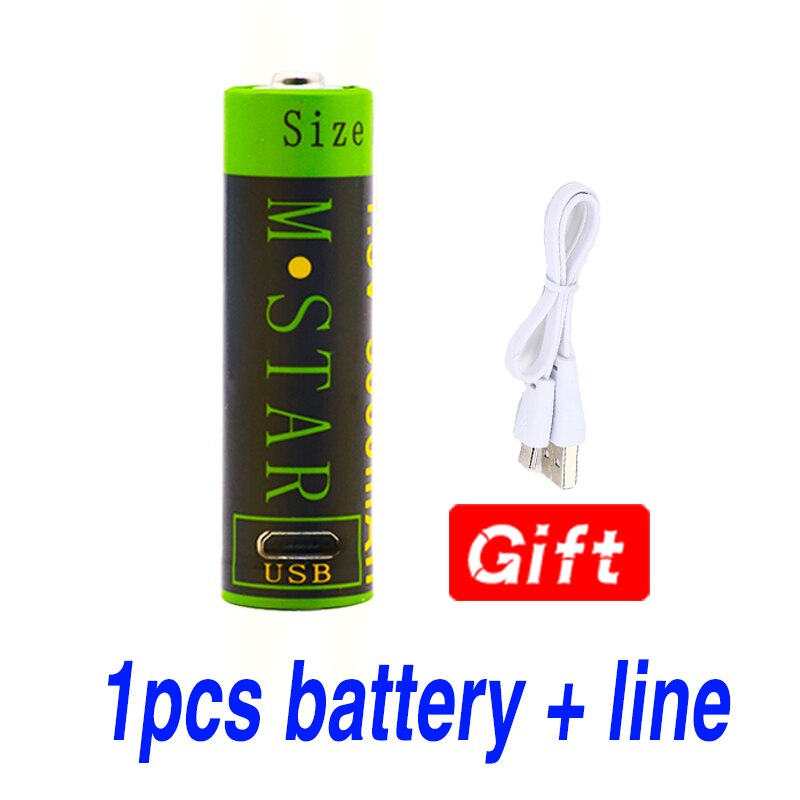 Batteria AA Ricaricabile - 3000mAh Li-ion Polimero - Carica USB - Singola, 2, 3 o 4 Pezzi: 1 pz