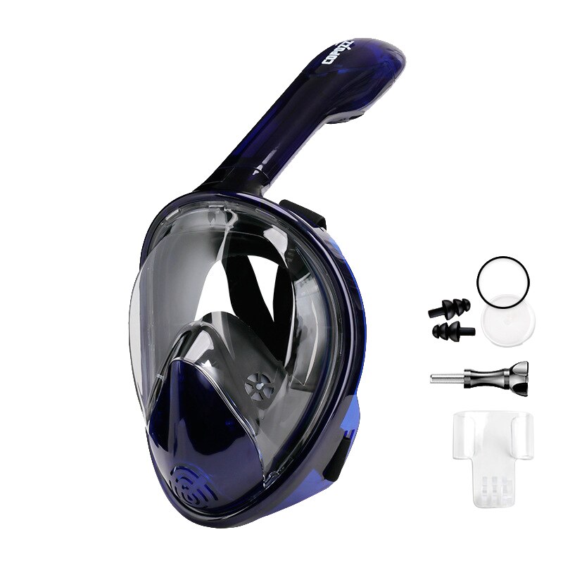 Full Face Snorkel Mask - Foldable Dry Snorkeling - with Camera Mount - Anti-Fog - for Adults