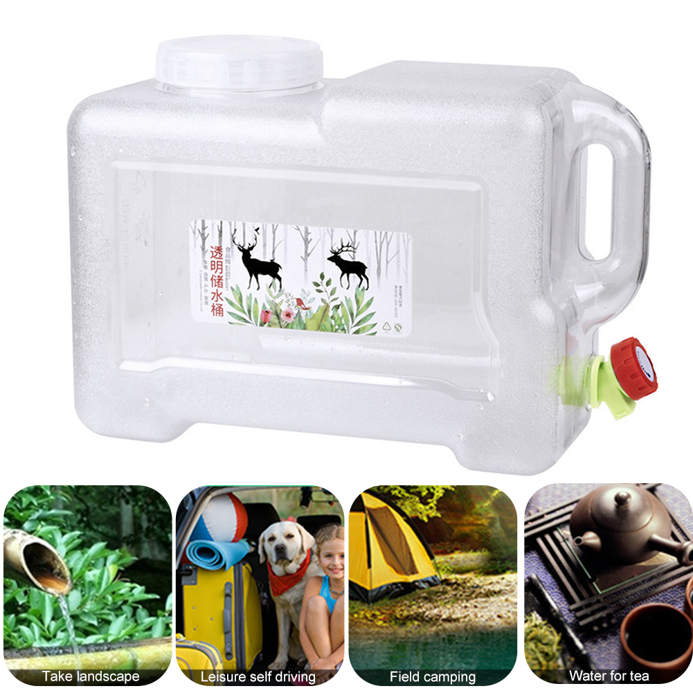 5L/12L Food Grade PC Water Container Outdoor Large Capacity Water Bucket Hiking Camping Water Tank With Faucet Water Bucket
