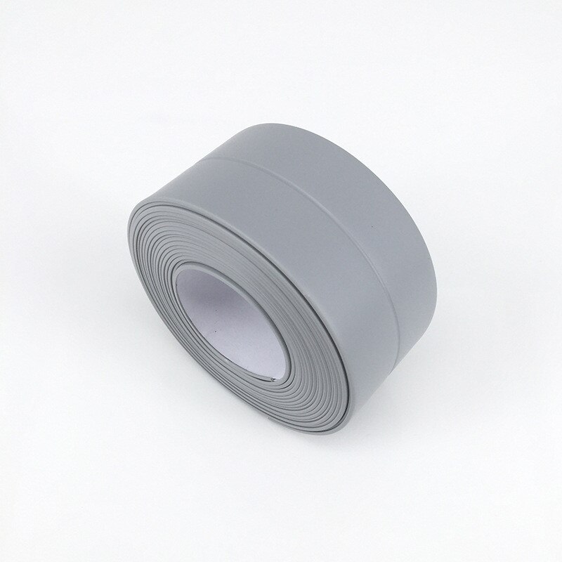 Fregadero de Cocina impermeable moho fuerte autoadhesivo cinta transparente bao crevicio tira autoadhesiva piscina Junta de Agua: Gray