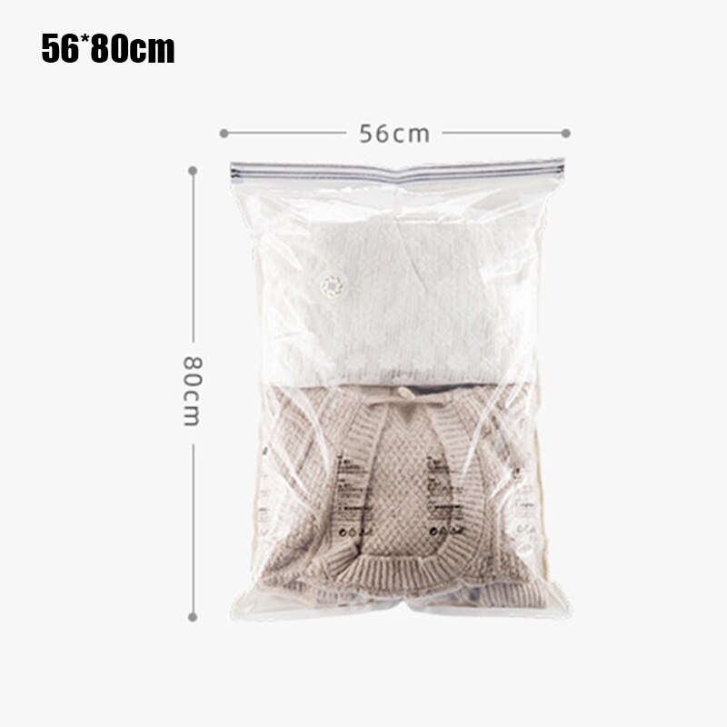 Vakuum Kompression Beutel Kleidung Lagerung Vakuum Tasche platzsparende Garderobe Organizer transparent SNO88: 56x80cm