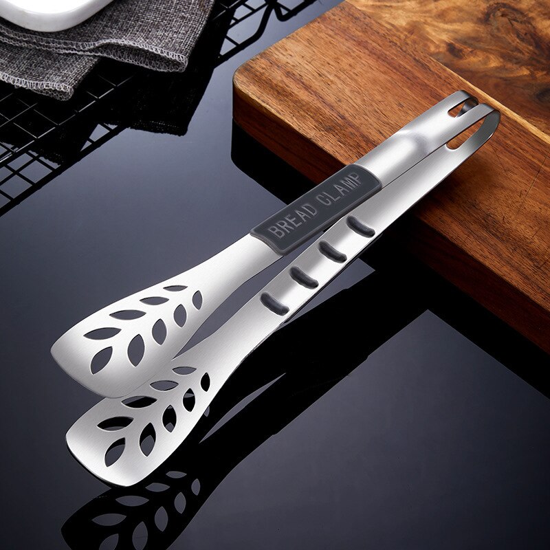 Leaves Hollow Shape Food Tongs Steak Bread Meat Clip Stainless Steel Barbecue Clamp Home Cooking Tools Kitchen Accessories