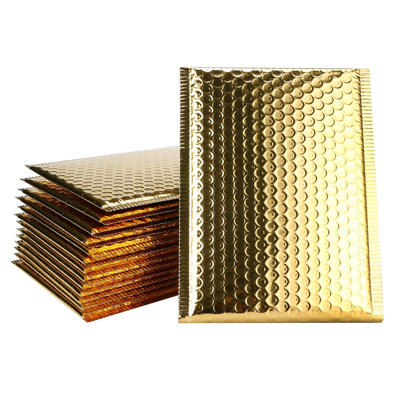 50PCS Gold color Bubble Mailers Padded Envelopes Lined Poly Mailer Self Seal aluminizer Packaging Padded Envelopes
