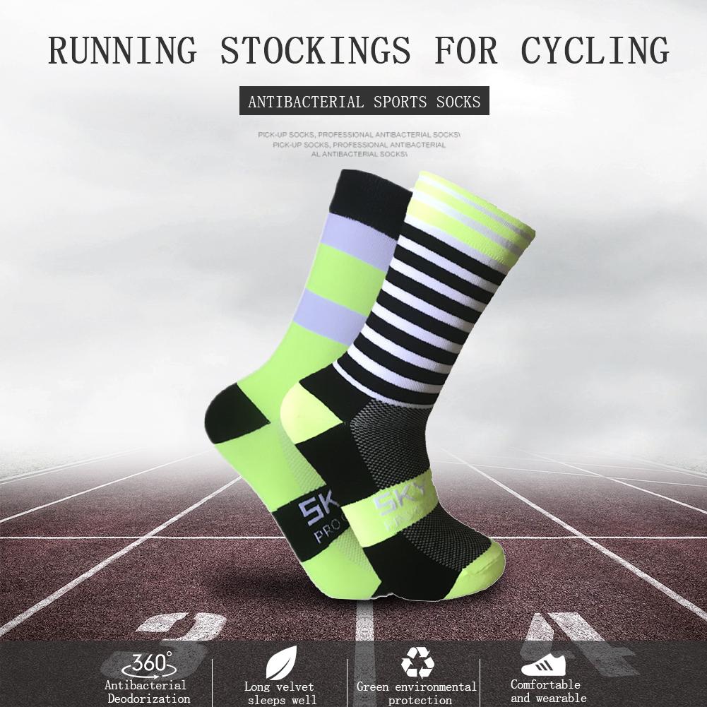 Sport Sokken Siliconen Nylon Sport Afdrukken Riding Sokken Anti-Slip Unisex Fietsen Fietsen Kalf Lengte Sokken Fietsen