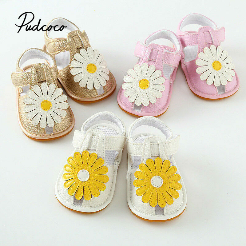 freundlicher Sommer 0-18M neugeboren Kleinkind Baby Mädchen Prinzessin Blumen- Sandalen Turnschuhe Kleinkind Weiche Krippe Wanderer Schuhe Schiff