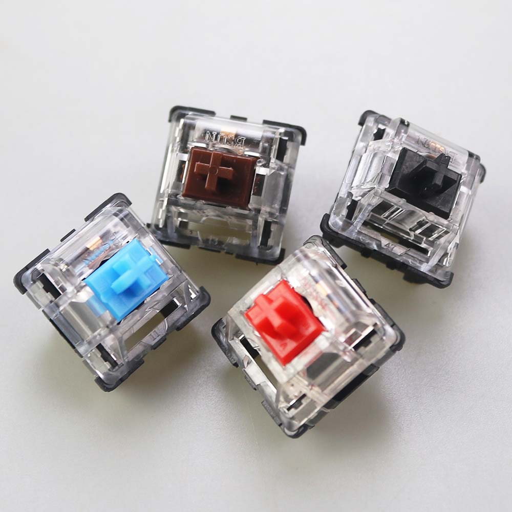 BSUN Switches Mechanical Keyboard Black Blue Brown Red Key Switch For CIY Sockets SMD 2pin Thin pins Compatible with MX switch