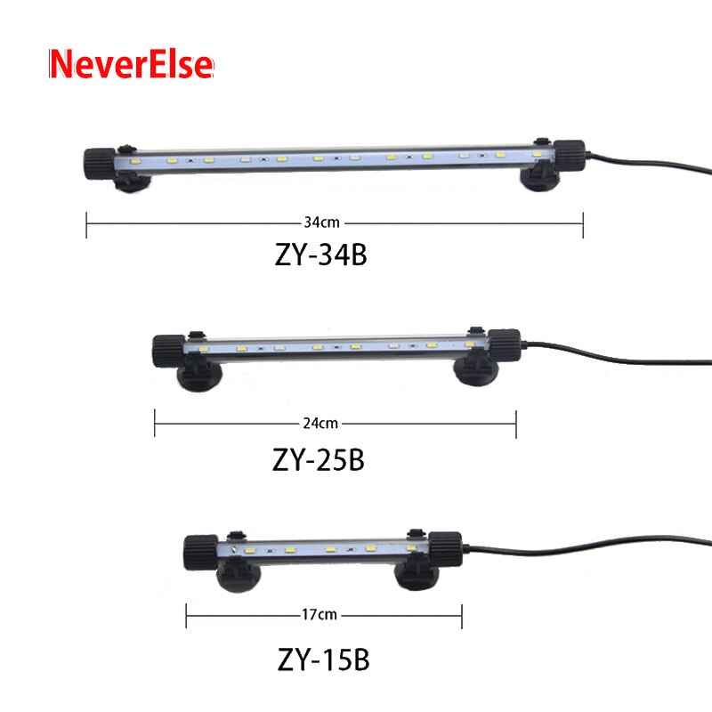 Tauch LED Aquarium Licht Aquarium Bar Streifen Lampe 17/24/34cm Unterwasser Beleuchtung Blau + Weiß LEDs Wasserdichte LED Dekoration