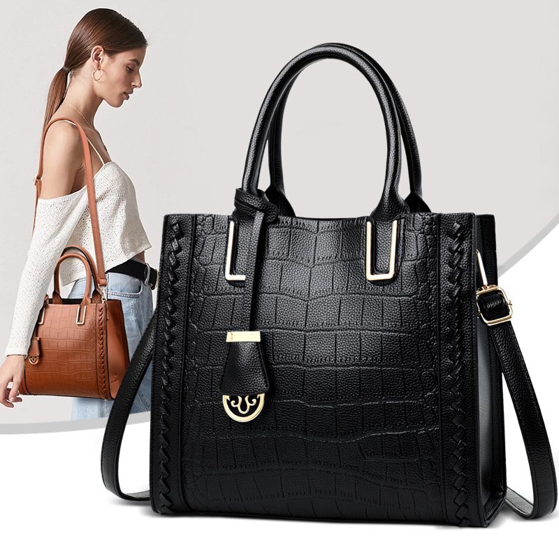 Casual Women's Handbags Pu Leather Crossbody Bags for Women Crocodile Pattern Tote Shoulder Bag