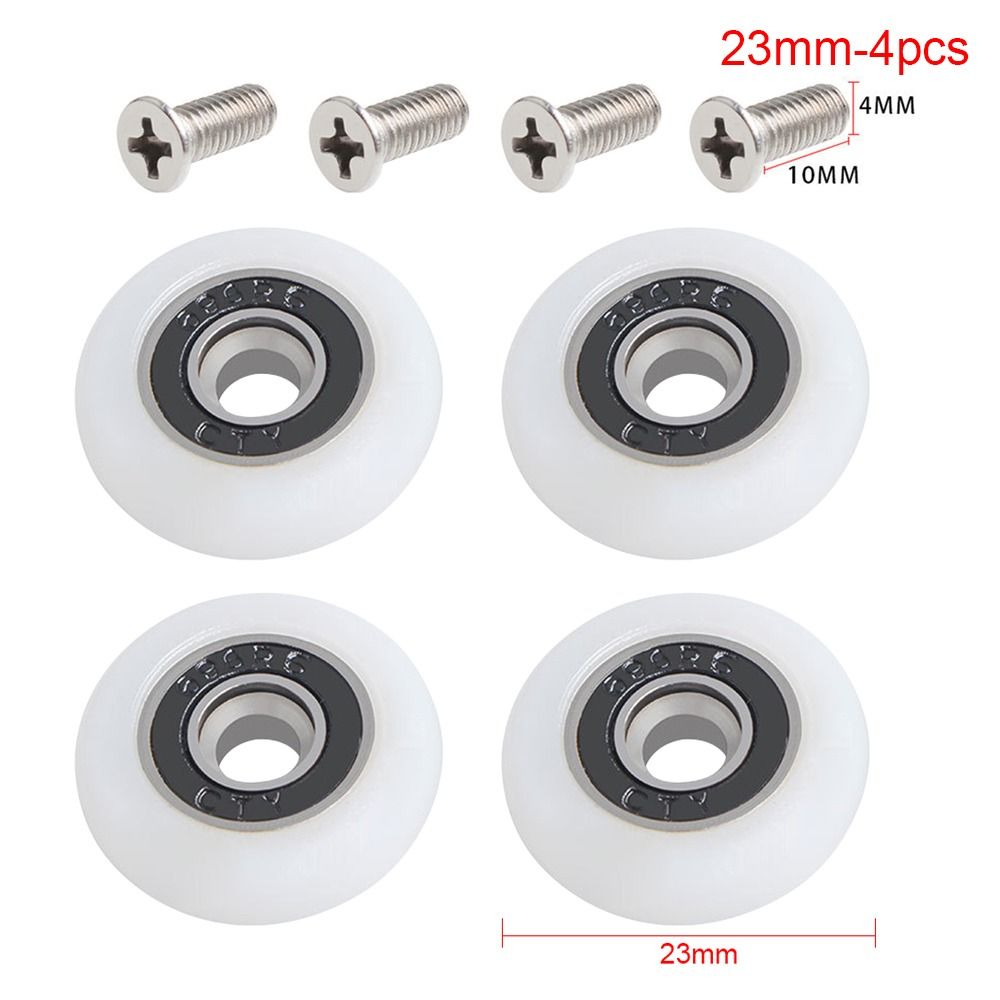 Rouleau de porte de douche avec vis, poulie de porte market, roues de coureur, fixation de quincaillerie domestique, , 19mm, 23mm, 25mm, 27mm, 29mm, 1 pièce, 4 pièces: green