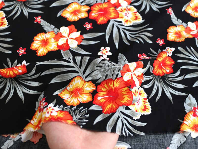 100Cm * 145Cm Planten Hawaii Stof Zacht Zomer Jurk Materiaal Viscose Poplin