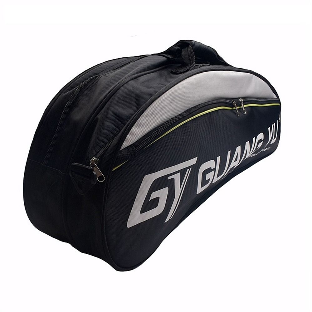 Big Capacity Badminton Racket Bag Single Shoulder 4 To 6 Racquet Tennis Racket Bag Nylon Double Handle Shuttlecock Bag: Red