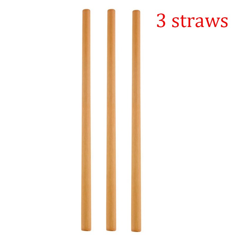 12pcs/set Bamboo Straws Reusable Eco Friendly Party Bar Straws With Clean Brush Drinking Straws: 3pcs