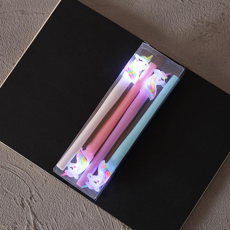 4 st/set gelpenna enhörningspenna brevpapper kawaii skolmaterial gel bläckpenna skolpapper kontorsleverantörer penna barn: 3