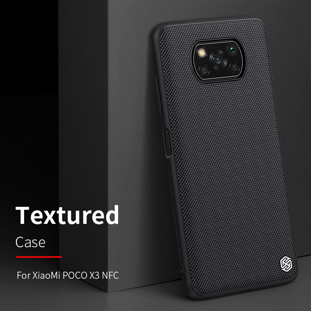 For Xiaomi Poco X3 NFC Case NILLKIN Textured Nylon Fiber Soft TPU Hard PC Panel Back Cover For Xiaomi Poco X3 NFC Case