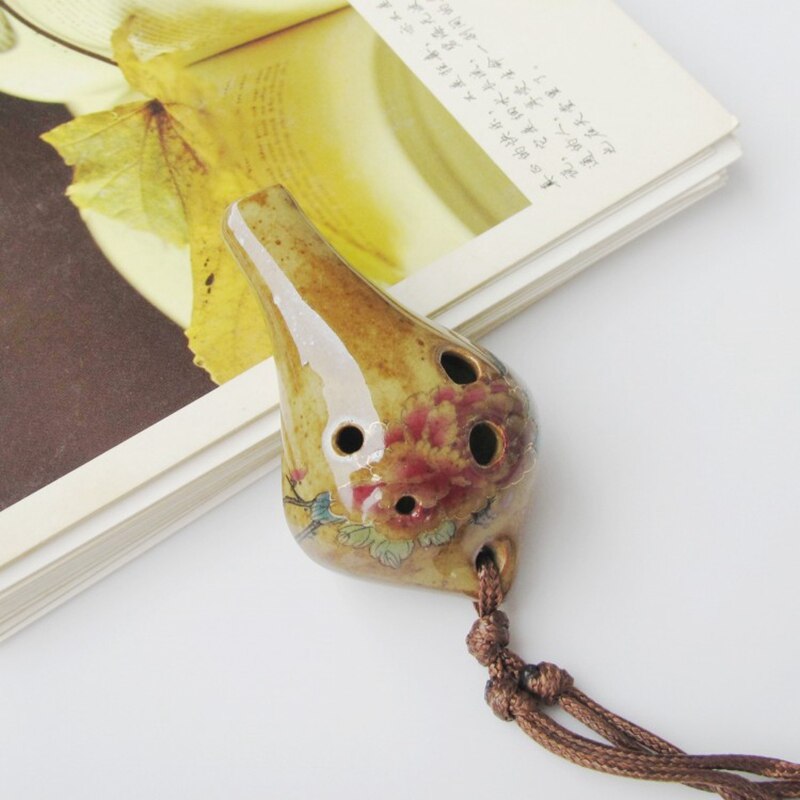 Ocarina – fleurs en céramique de Style chinois pour débutants, 6 trous, faites à la main, 6x4CM, de fête des mères et des pères, Instruments de musique: B