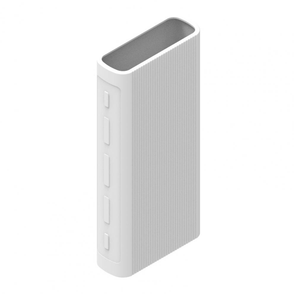 Volledige Beschermhoes Anti-Slip Beschermende Siliconen Power Bank Beschermhoes Voor Xiaomi Portable Power Generatie 3 20000Mah: WHITE