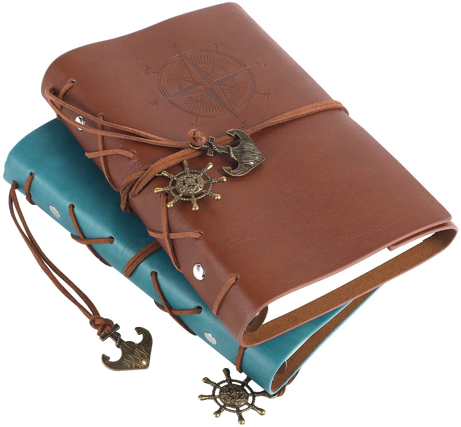 A6 Leather Writing Journal Notebook MALEDEN Classic Spiral Bound Binder Refillable Diary Sketchbook with Unlined Travel
