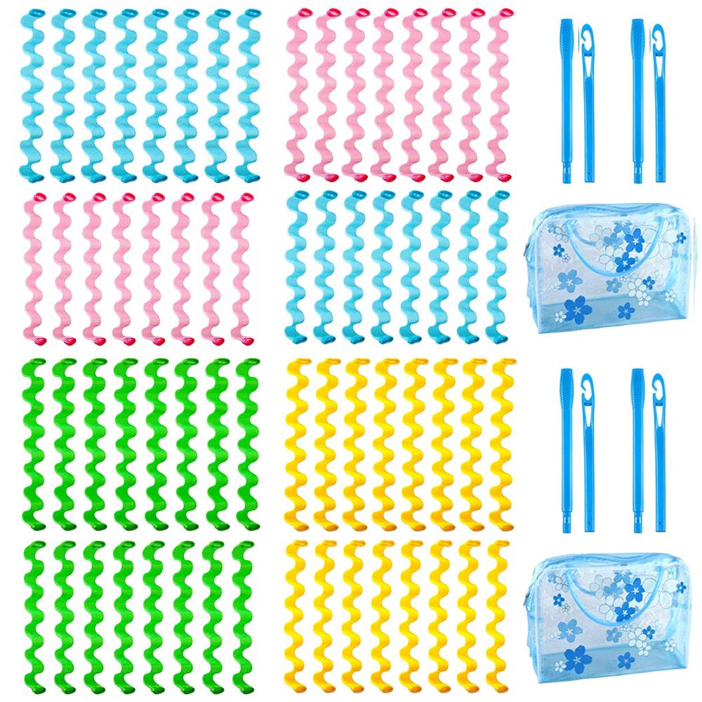 Bigoudis magiques en spirale, sans chaleur, avec 4 crochets, accessoires de coiffure pour la maison, bricolage, 32 pièces
