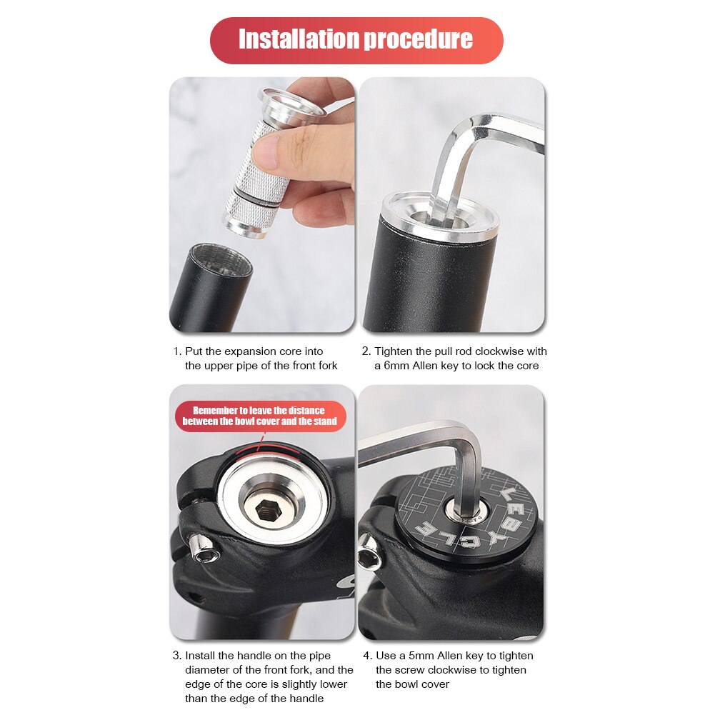 Aluminum Alloy Bike Expander Stem Top Cap Compression Plug Star Nut Mountain Road Bike Expansion Bicycle Front Fork Steerer