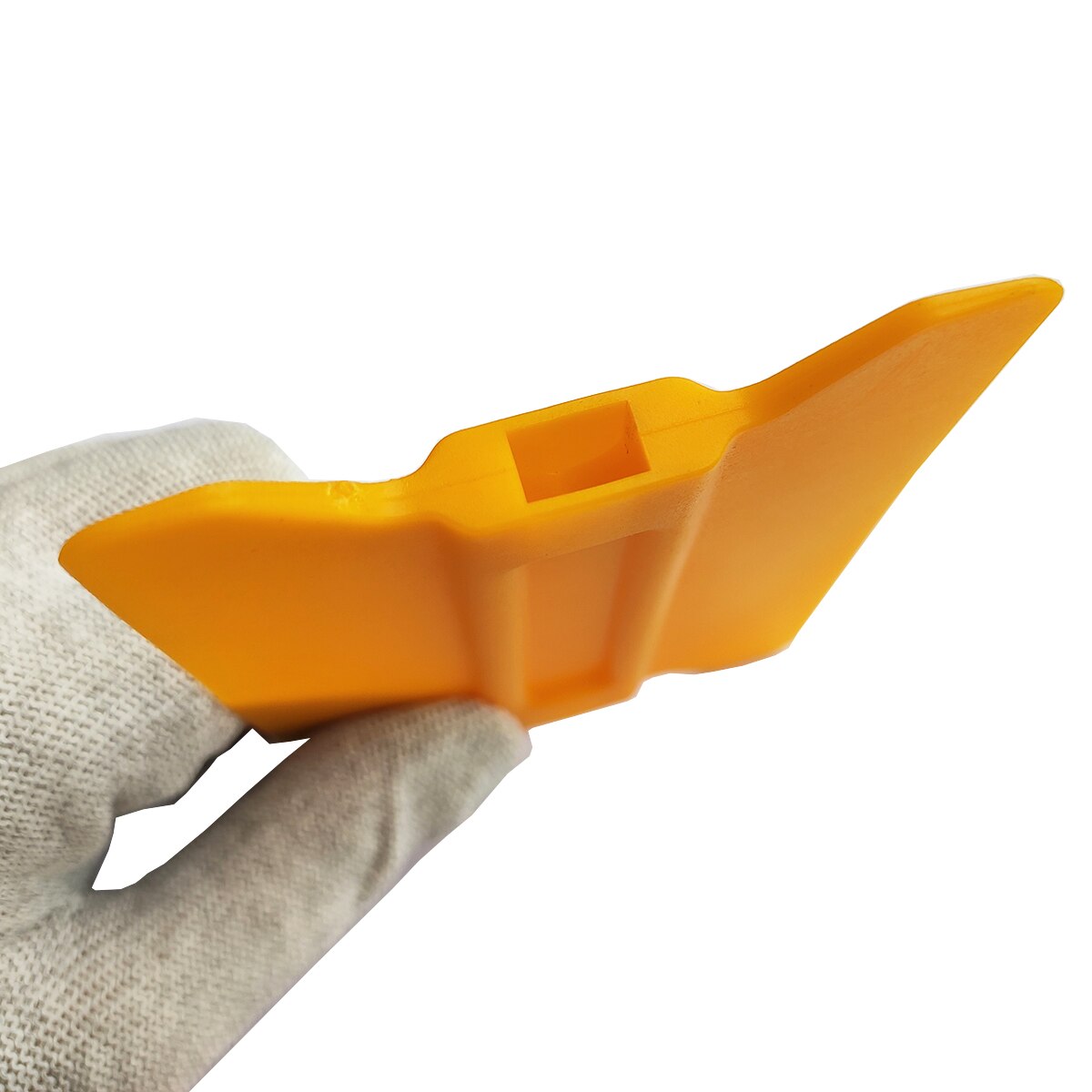 ABSOPRO Plastic Triangle Tip Car Scraper – Window Film Squeegee For Vinyl Wrapping & Tint Installation, Yellow, With Hanging Hole