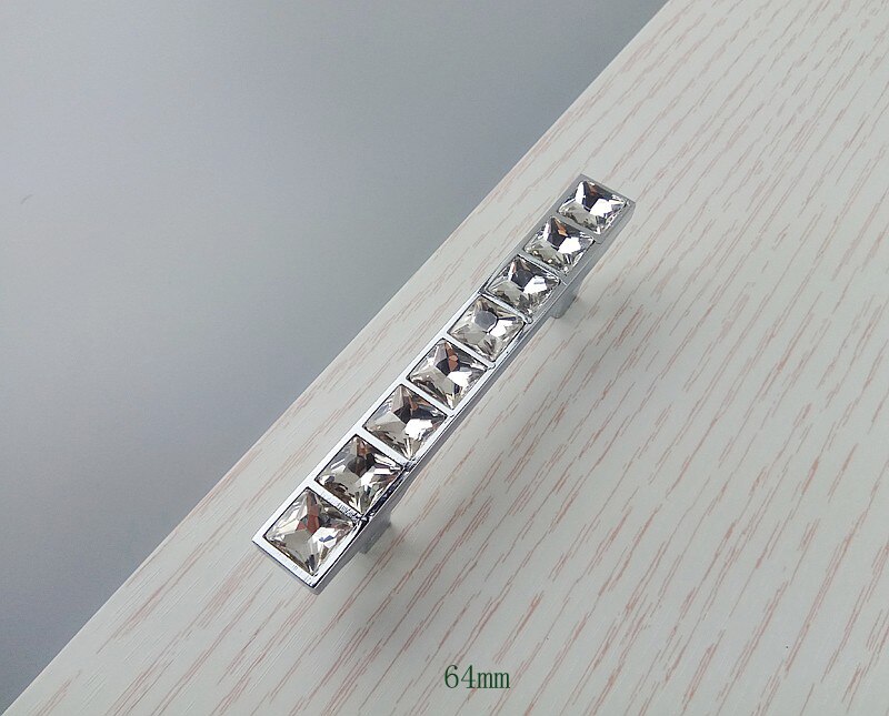 Tirador de mueble de diamantes de cristal Real, herrajes de puerta corredera, Tiradores para cajón o armario, gabinetes de cocina, tiradores de tirador de armario