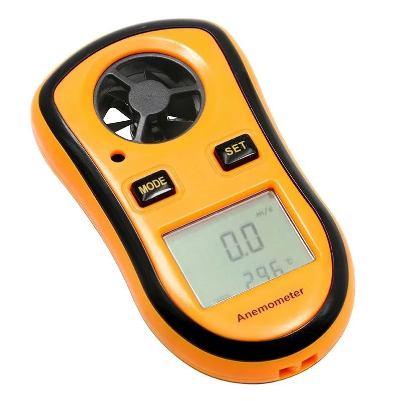 SHAHE Digitales Anemometer, Windgeschwindigkeitsmesser, 30 m/s, LCD-Handthermometer, Temperaturmessgerät, 10–45 °C, mit LCD-Hintergrundbeleuchtung