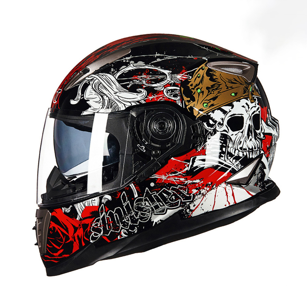 Dot ece unissex capacete da motocicleta rosto cheio capacete de proteção segurança ao ar livre equitação esportes casco moto original capacetes: Azul / XL