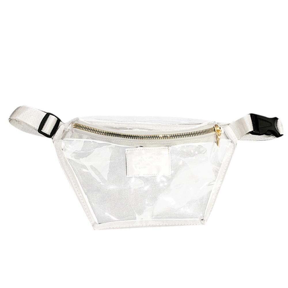 Summer Women's Transparent Waist Bags Trend Transparent Jelly Multifunctional Belt Bag Chest Phone Pouch Waist Packs: White