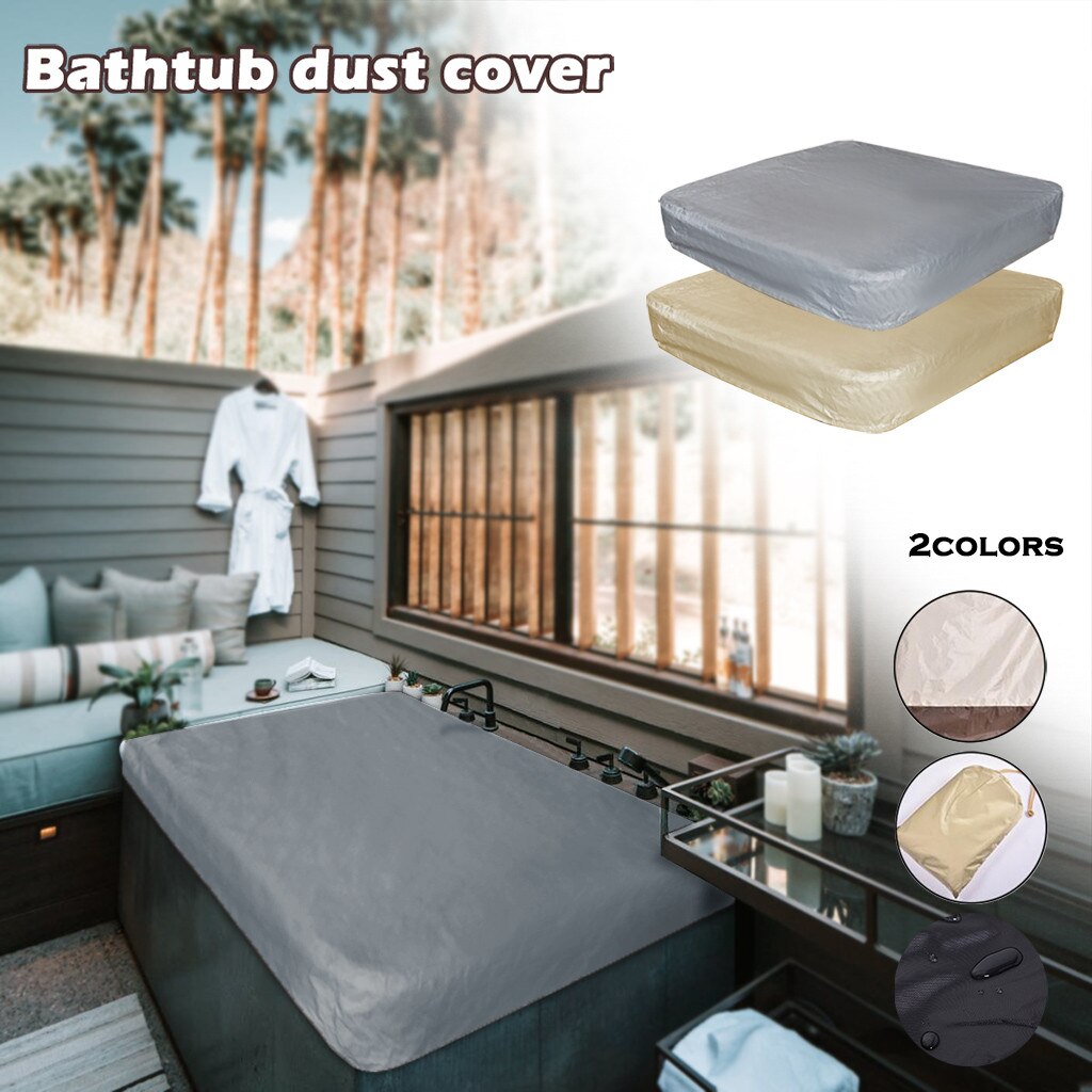 Bathtub Dust Cover Outdoor Square Tub Top Cover Waterproof Canopy Dust Cover Silver Coated Rain #3