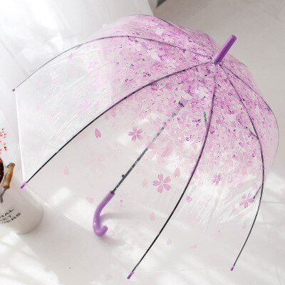 Sakura Regenschirme transparent Vogel KäFeige Regenschirm Karikatur Gebäude Regenschirme Stadt Regenschirm Langen Griff Regenschirme 2022: SakuraPurple