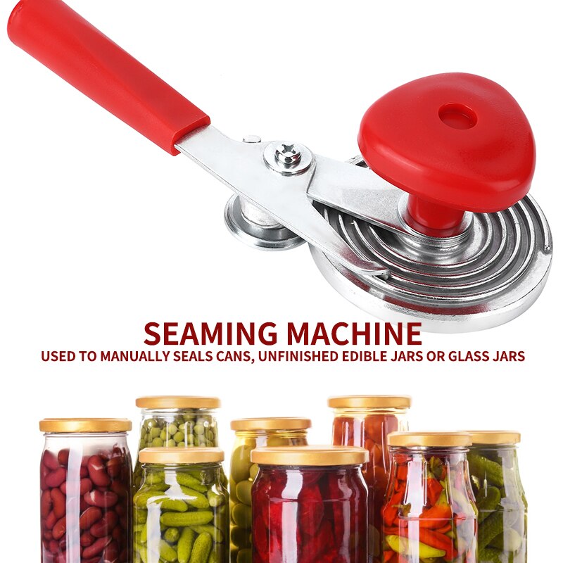 Manual Can Sealer Long Handle Sealing Glass Hand Tool Beader Press Edible Jar Crimping Seaming Device Machine for Family Kitchen