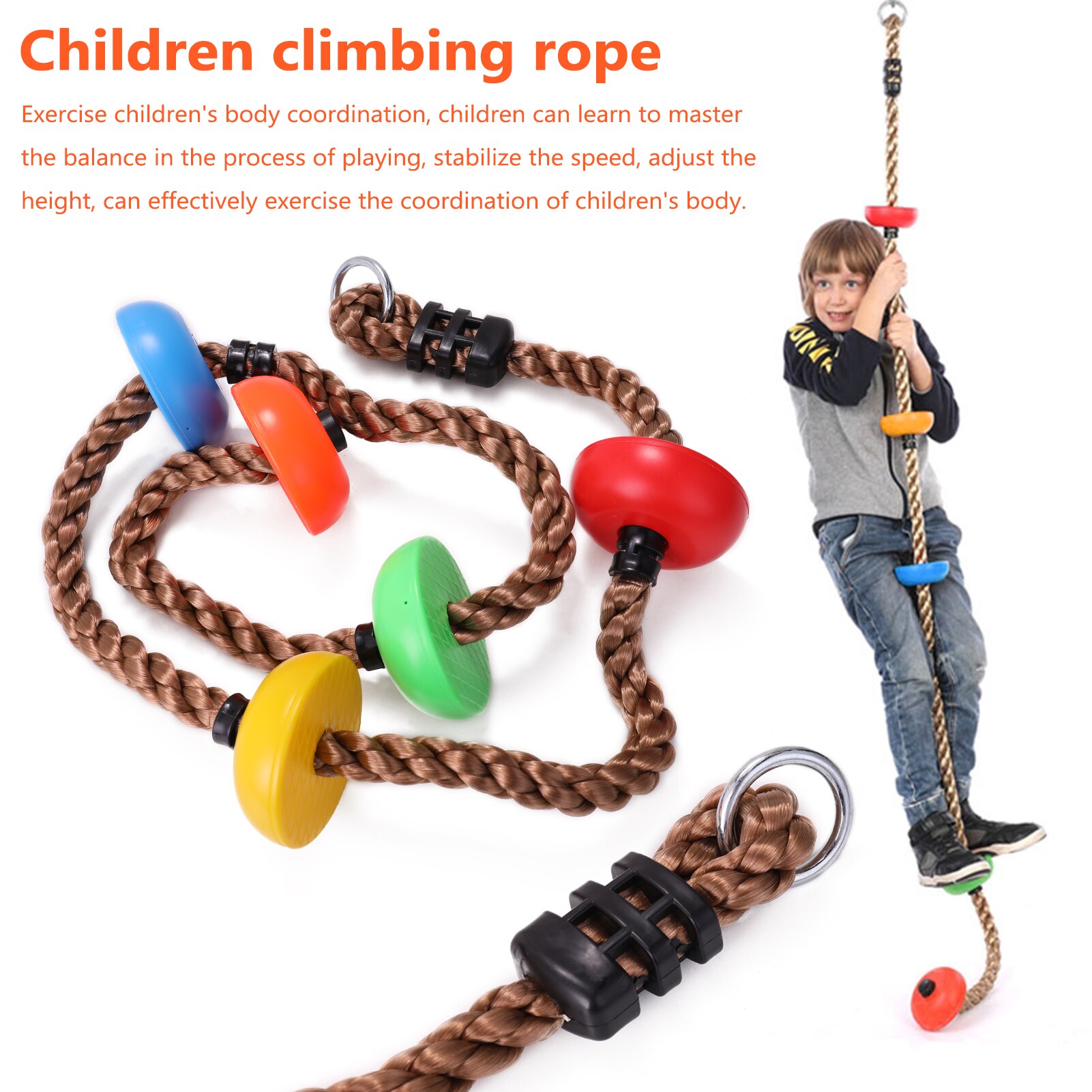 Color Disc Climbing Rope Outdoor Sports Swing Rope Kids Exercise Climbing Rope indoor Entertainment Equipment Hangings Swing Set