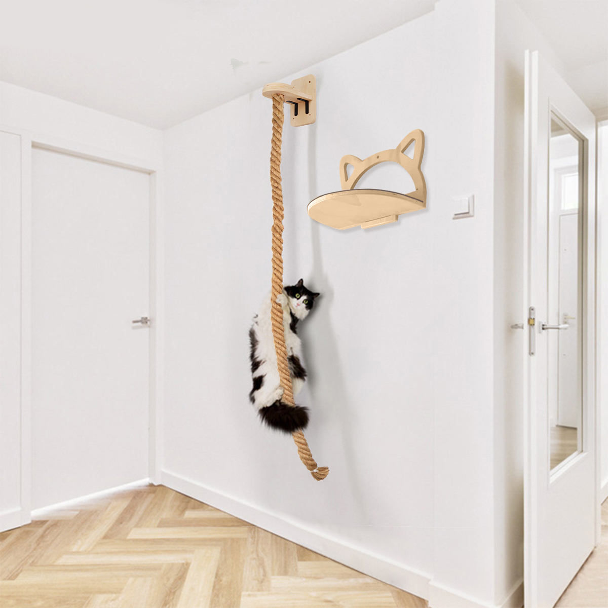 1 peça árvore de gato corda de escalada para gato arranhando garra ferramenta de moagem 150cm-corda de sisal grossa para gato brincando e explorar
