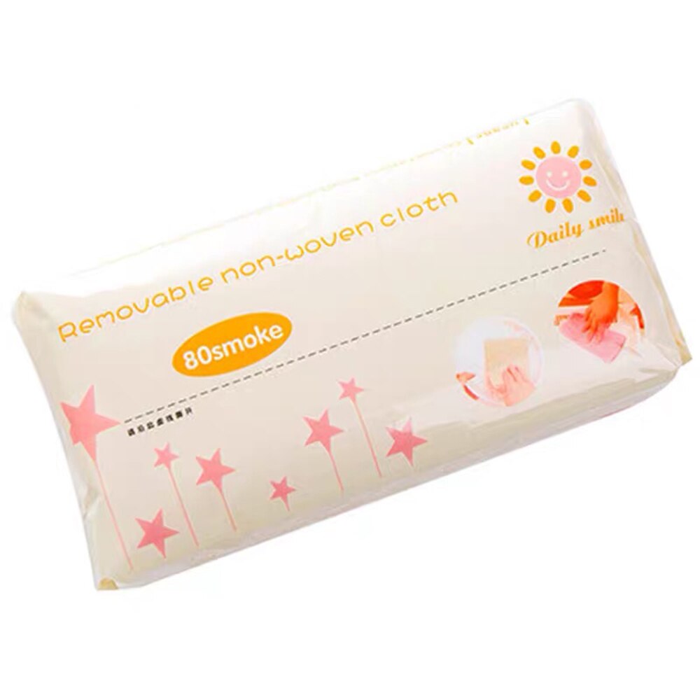 Multifunctionele vaatdoek schuurspons keukenreiniging keuken wegwerp schoonmaakdoek non-woven vaatdoek vaatdoek 80 stuks/pak: Wit / 1 pak