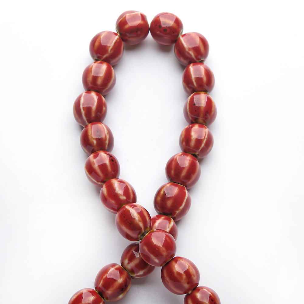 1 hebra 28 Uds. Cuentas redondas de cerámica de 1,1 cm porcelana hecha a mano DIY para la fabricación de joyas fabricación de cuentas de porcelana esmaltada: YELLOW