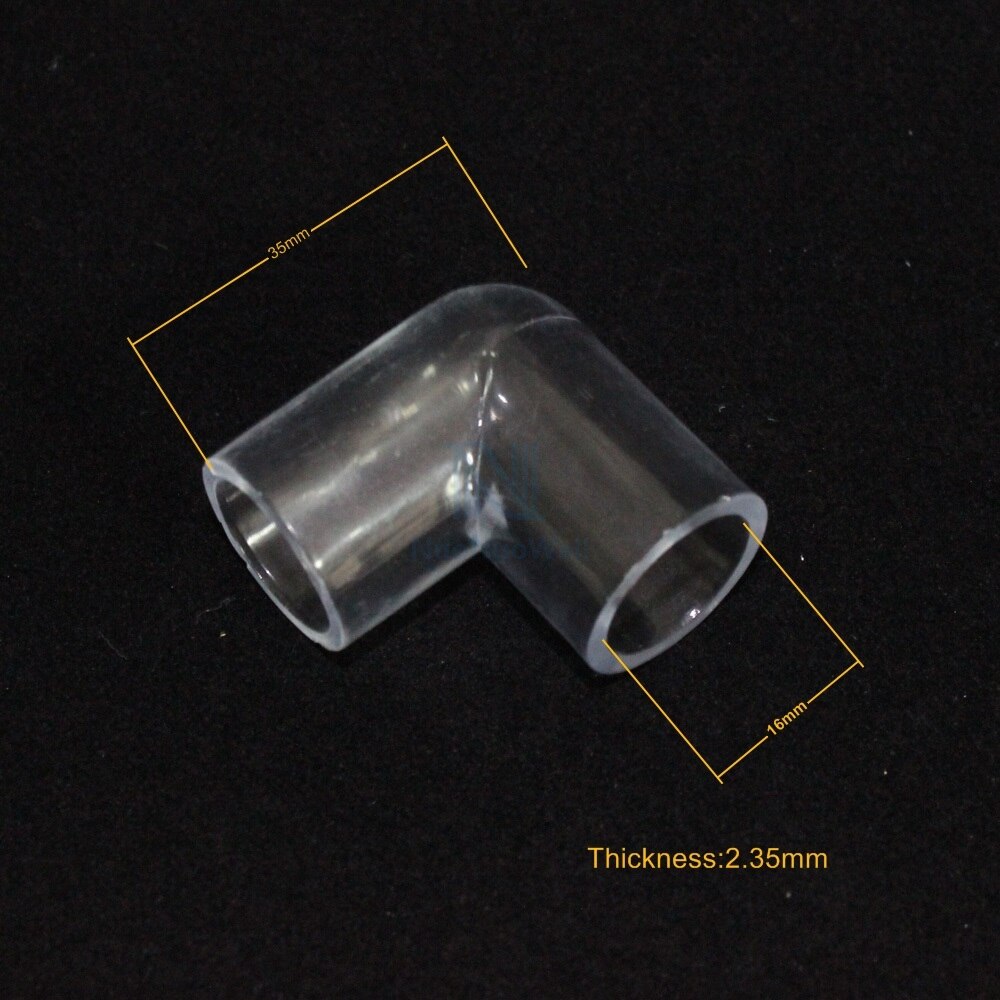 NuoNuoWell 50PCS-Pack 16mm 20mm 25mm Clear Acrylic Plastic Pipe Joints 90 Degree Elbow Connector Aquarium Irrigation DIY: 16MM Elbow