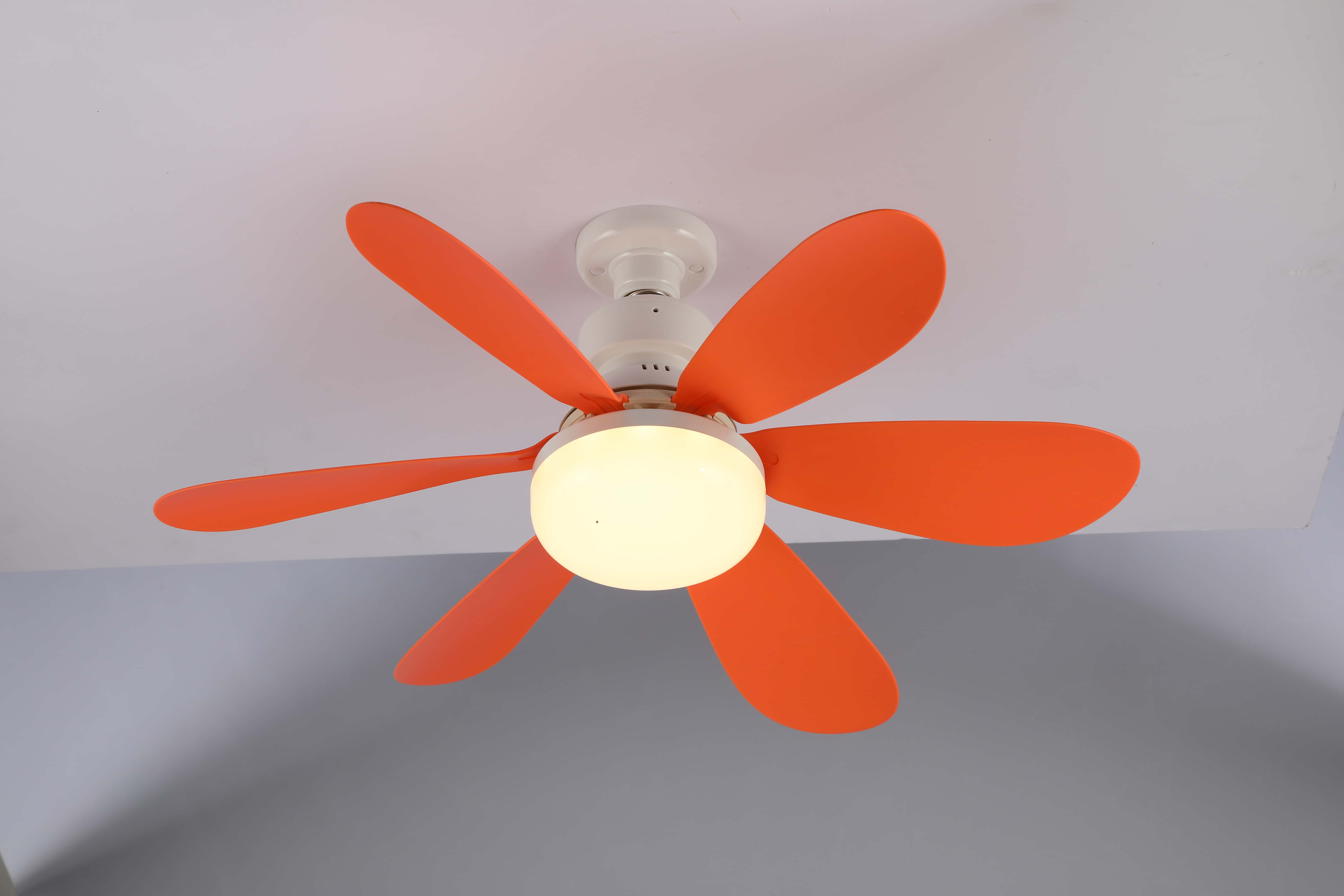 Ventiladores de techo Luz E27 LED 40W con función de atenuación remota Luz de ventilador de techo para dormitorio Garaje Estudio Cocina y uso doméstico: YELLOW