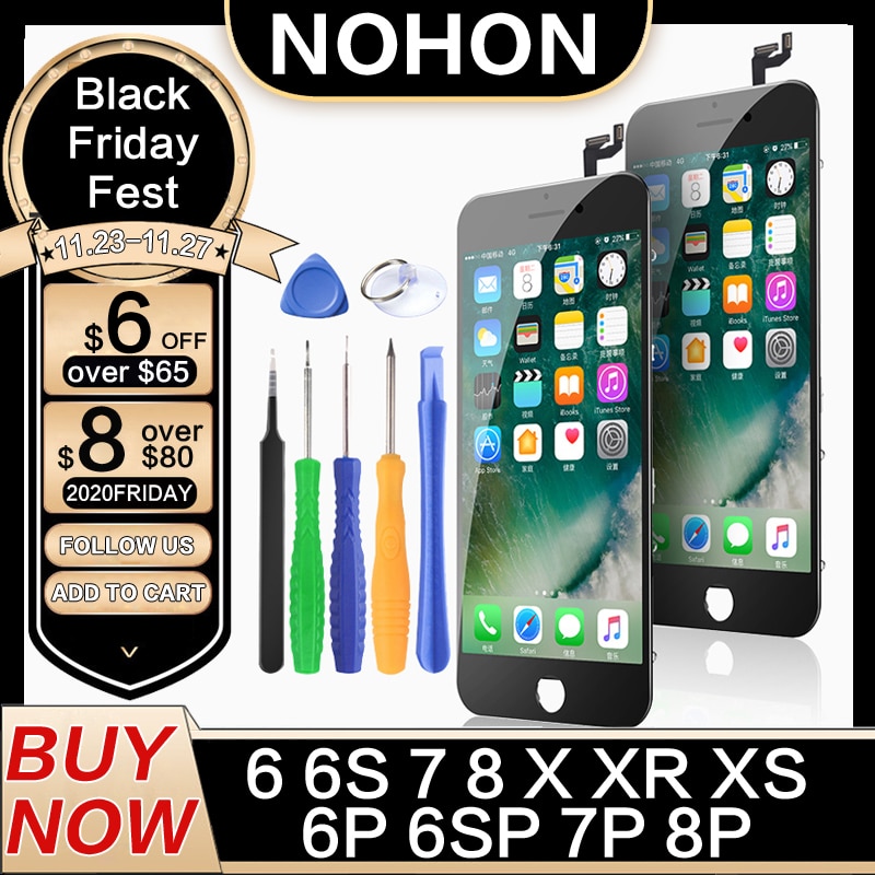 NOHON-Pantalla táctil LCD para teléfono móvil, reemplazo del digitalizador HD y 3D con ensamble AAAA para iPhone 6 6S 7 8 Plus X XS XR